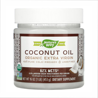 Органічна Кокосова Олія, Organic Extra Virgin Coconut Oil - 16 oz Органічна Кокосова Олія, Organic Extra Virgin Coconut Oil - 16 oz