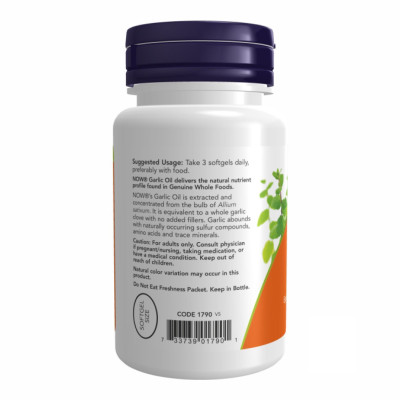Часникова олія, Garlic Oil 1500mg - 100 софтгелей
