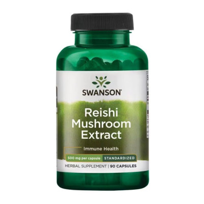 Гриб Рейші, Reishi Mushroom Extract Standardized 500mg - 90 caps