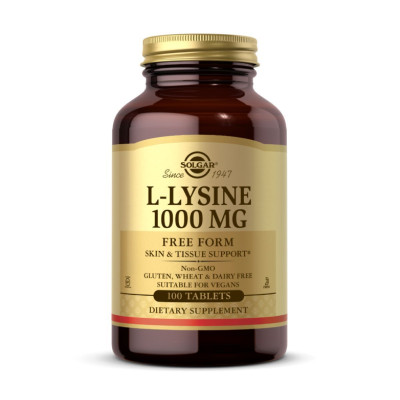 Л-лізин, L-Lysine 1000mg - 100 tabs