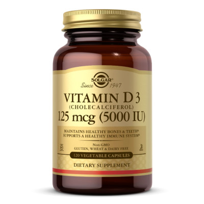 Вітамін Д3, Vitamin D3 (Cholecalciferol) 125 mcg (5,000 IU) - 120 vcaps Вітамін Д3, Vitamin D3 (Cholecalciferol) 125 mcg (5,000 IU) - 120 vcaps