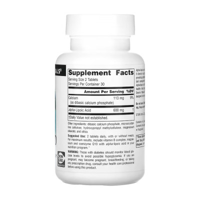 Альфа-ліпоєва кислота, Alpha Lipoic Acid 300mg - 60 tabs