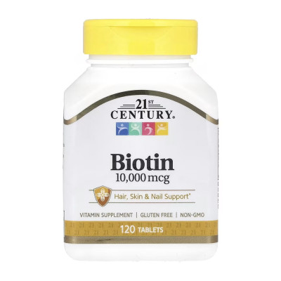 Біотин, Biotin 10,000 mcg - 120 tabs Біотин, Biotin 10,000 mcg - 120 tabs
