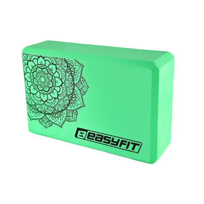 Блок для йоги EasyFit EVA з малюнком м'ятний Блок для йоги EasyFit EVA з малюнком м'ятний