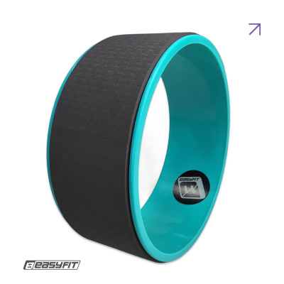 Колесо для йоги EasyFit TPE 33 см чорно-м'ятне