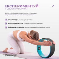 Колесо для йоги EasyFit TPE 33 см чорно-м'ятне