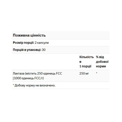Lactase Enzyme 250mg - 60 softgels