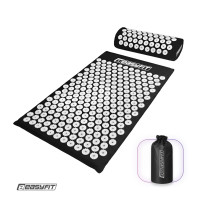 Масажний килимок EasyFit з подушкою (аплікатор Кузнєцова) + чохол Чорний з білим