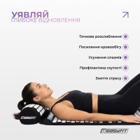 Масажний килимок EasyFit з подушкою (аплікатор Кузнєцова) + чохол Чорний з білим