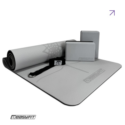 Набір для йоги та фітнесу EasyFit Polarity Set PRO (Stone): килимок, два блоки та ремінь Набір для йоги та фітнесу EasyFit Polarity Set PRO (Stone): килимок, два блоки та ремінь