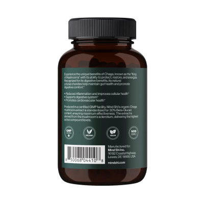 Чага, Chaga Mushroom 1000 mg - 60 vegcaps