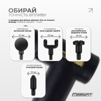 Перкусійний масажер для тіла EasyFit Pulse Mini 4 насадки, 6 режимів