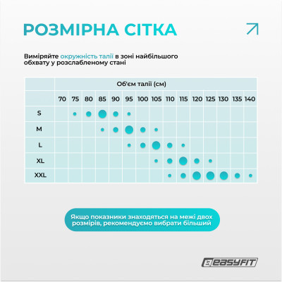 Пояс для спини з 4 ребрами жорсткості EasyFit (L)