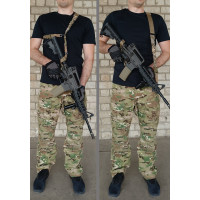 Ремінь збройовий одноточковий - двохточковий універсальний із дод. кріпленням піксель ЗСУ MM-14