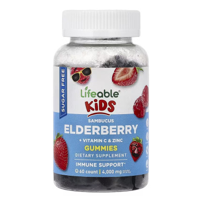 Sambucus Elderberry + Vitamin C and Zinc Kids Sugar Free - 60 gummies Sambucus Elderberry + Vitamin C and Zinc Kids Sugar Free - 60 gummies