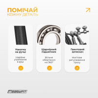 Швидкісна скакалка EasyFit Aluminium зі сталевим тросом та алюмінієвими ручками чорна