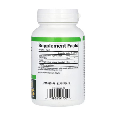 Комплекс із куркумою та бромелаїном, Turmeric & Bromelain 450mg - 90 caps