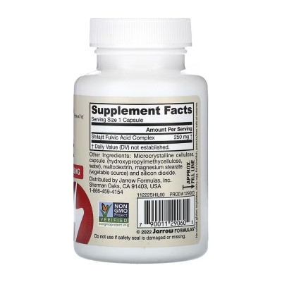 Vegan Shilajit Fulvic Acid Complex 250mg - 60 vcaps