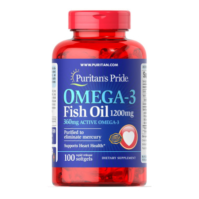 Омега-3, Omega-3 Fish Oil 1200 mg (360 mg Active Omega-3) - 100 Softgels Омега-3, Omega-3 Fish Oil 1200 mg (360 mg Active Omega-3) - 100 Softgels