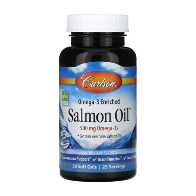 Олія лосося, Salmon Oil - 50 softgels