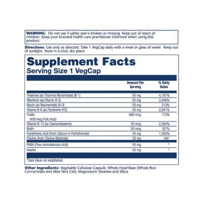 Комплекс вітамінів групи Б, Vitamin B-Complex 50мг - 100 vcaps