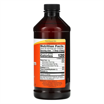 Олія зародків пшениці, Wheat Germ Oil - 16 oz Liquid