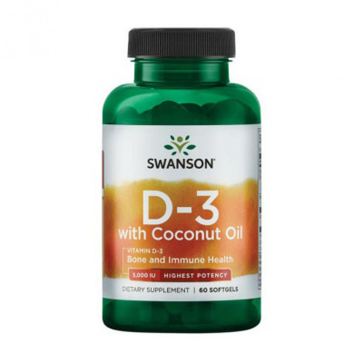 D3 with Coconut oil 5000iu - 60 softgels D3 with Coconut oil 5000iu - 60 softgels
