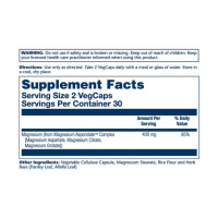 Магній Аспартат, Magnesium Asporotate 400mg - 60 vcaps