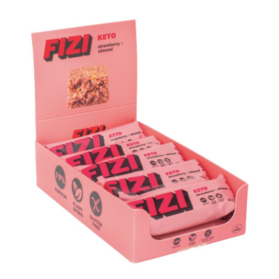 Батончики КЕТО, KETO Protein Bar - 10x45g Strawberry + Almond