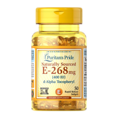 Вітамін-Е, Vitamin E 268 mg 400 IU - 50 softgels Вітамін-Е, Vitamin E 268 mg 400 IU - 50 softgels
