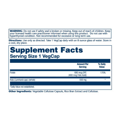 Келп, Kelp Seaweed 550mg - 100 vcaps