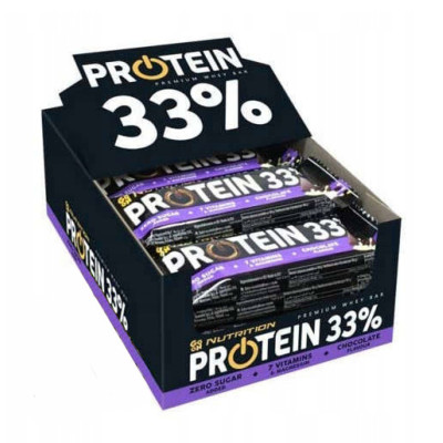 Протеїнові батончики, Protein 33% Bar - 25x50g Chocolate Протеїнові батончики, Protein 33% Bar - 25x50g Chocolate