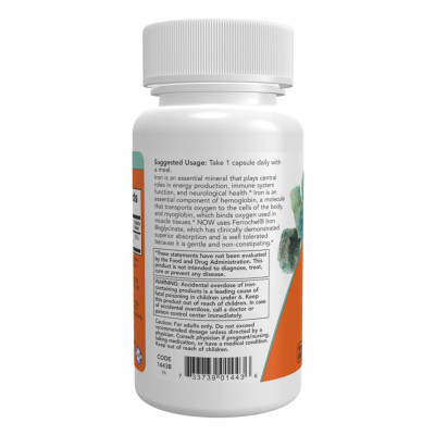 Залізо, Iron 18mg Ferrochel - 120 vcaps