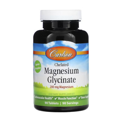 Хелатний Магній Гліцинат, Carlson Chelated Magnesium Glycinate - 90 tabs