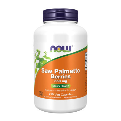 NOW Foods, ягоди сереної, Saw Palmetto 550 мг - 250 вегетаріанських капсул