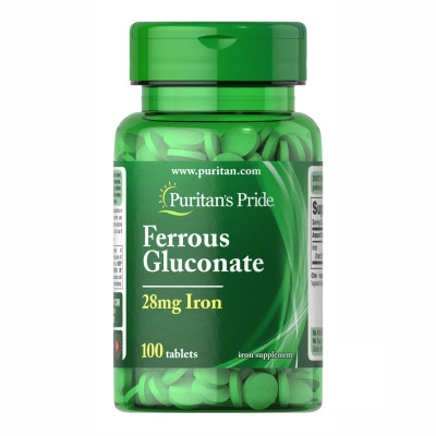 Глюконат Заліза, Ferrous Gluconate (28 mg Iron ) - 100 Tablets Глюконат Заліза, Ferrous Gluconate (28 mg Iron ) - 100 Tablets