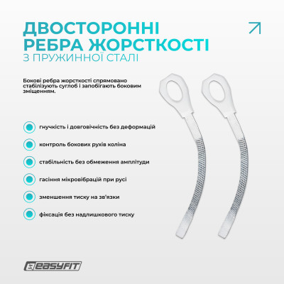 Бандаж (фіксатор) колінного суглоба з ребрами жорсткості та силіконовою вставкою. Розмір S