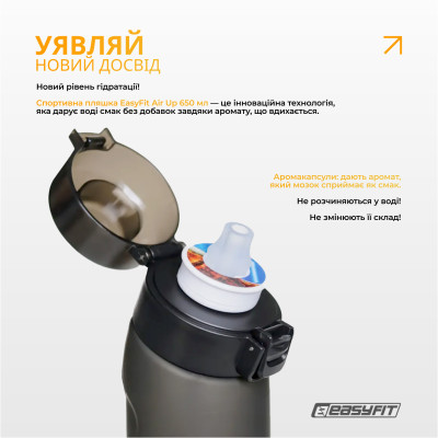 Пляшка зі смаком EasyFit Air Up — спортивна пляшка для води 650 мл з 7 капсулами
