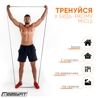 Гумова петля EasyFit ORIGIN 6–31 кг чорна