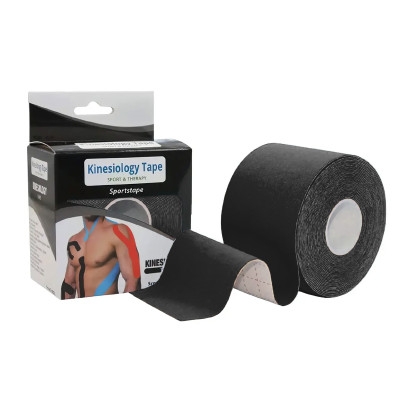 Кінезіологічний тейп EasyFit Kinesio чорний Кінезіологічний тейп EasyFit Kinesio чорний