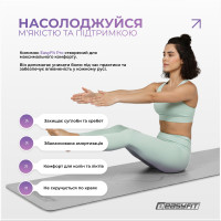 Килимок для йоги професійний EasyFit Pro каучук 5 мм Сірий