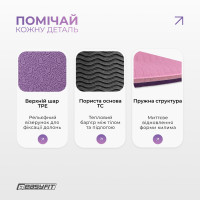 Килимок для йоги та фітнесу EasyFit TPE+TC 6 мм двошаровий фіолетовий-рожевий