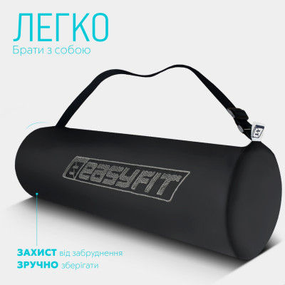 Килимок для йоги та фітнесу EasyFit TPE+TC 6 мм двошаровий + чохол синій-блакитний