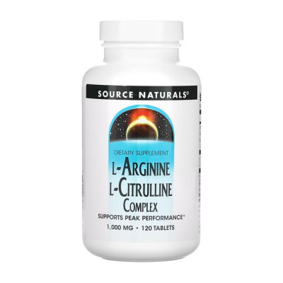 Комплекс Л Аргініну та Л Цитруліну, L-Arginine L-Citrulline Complex 1000mg - 120 tabs Комплекс Л Аргініну та Л Цитруліну, L-Arginine L-Citrulline Complex 1000mg - 120 tabs