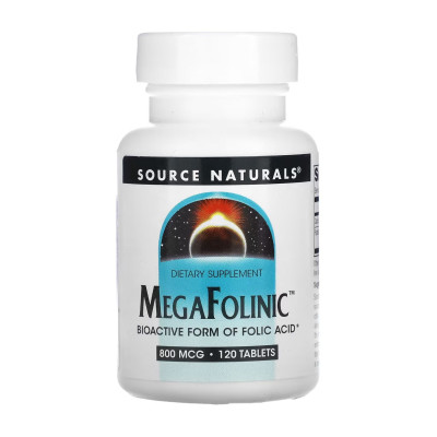 Біодоступна форма фолієвої кислоти, MegaFolinic™ 800mcg - 120 tabs