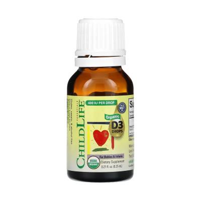 Органічний вітамін Д3 для немовлят та дітей 400 IU, Organic Vitamin D3 Drops - 6.25 ml