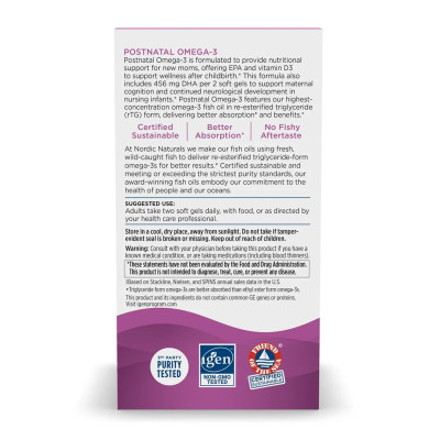 Омега-3 для жінок, Postnatal Omega-3 - 60 softgels