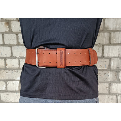 Пояс атлетичний EasyFit DeciBelt (шкіра) коричневий 2XL