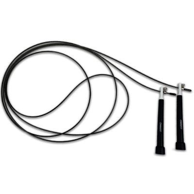 Швидкісна скакалка EasyFit Speed Cable Rope 3 м зі сталевим тросом чорна