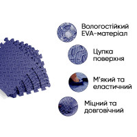 Татамі мат EasyFit 8 шт (30х30х1 см) хвіст ластівки сіній